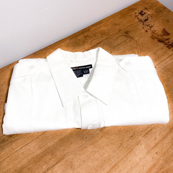 3 FOR $15 Mens uniform short sleeve shirt button down L White - Picture 9 of 13
